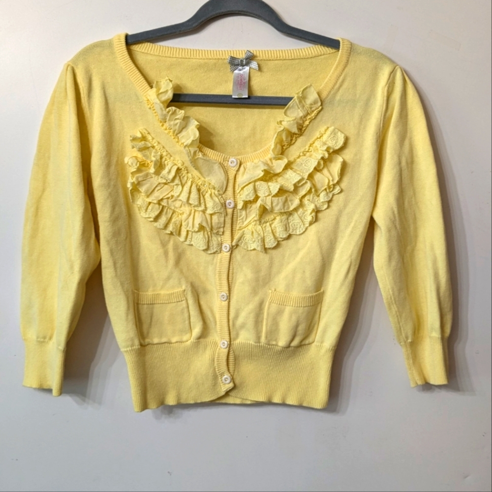 Downeast 3/4 Yellow Cardigan Size M